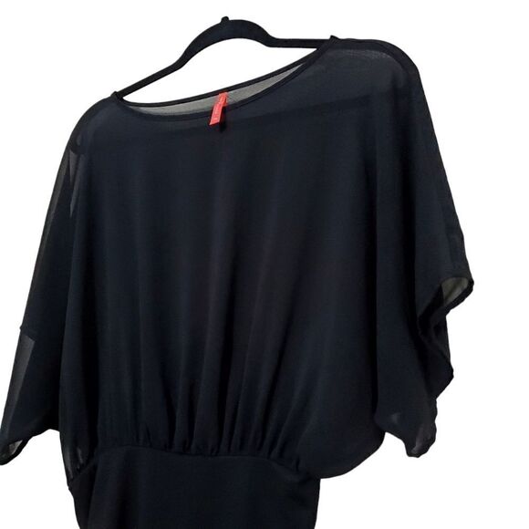 Ruby Ribbon Womens Sheer Banded Black Blouse Size XS - Picture 2 of 12